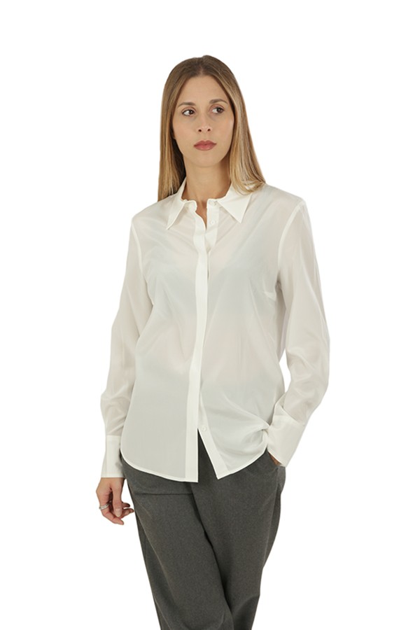 Peserico Crepe di Chine Silk White Shirt