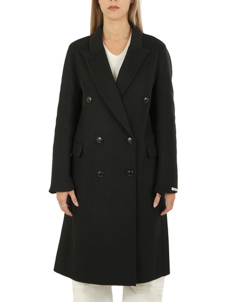 Black Double-breasted Paltò Coat