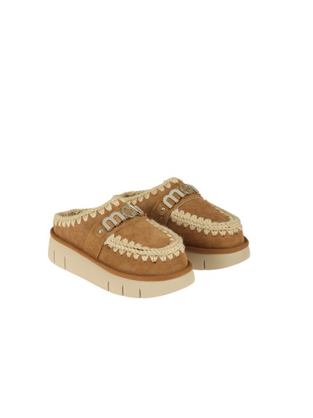 Mou Bounce Clog Metal Logo Cognac