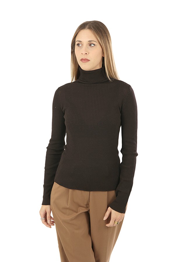 Turtleneck sweater ROBERTO COLLINA Coffee