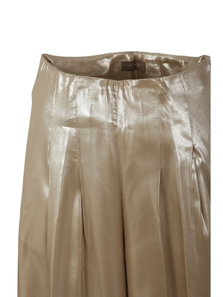 Peserico trousers in Rose Gold laminated viscose twill