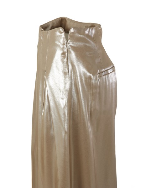 Peserico trousers in Rose Gold laminated viscose twill