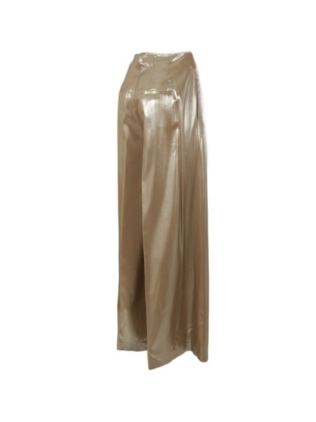 Peserico trousers in Rose Gold laminated viscose twill