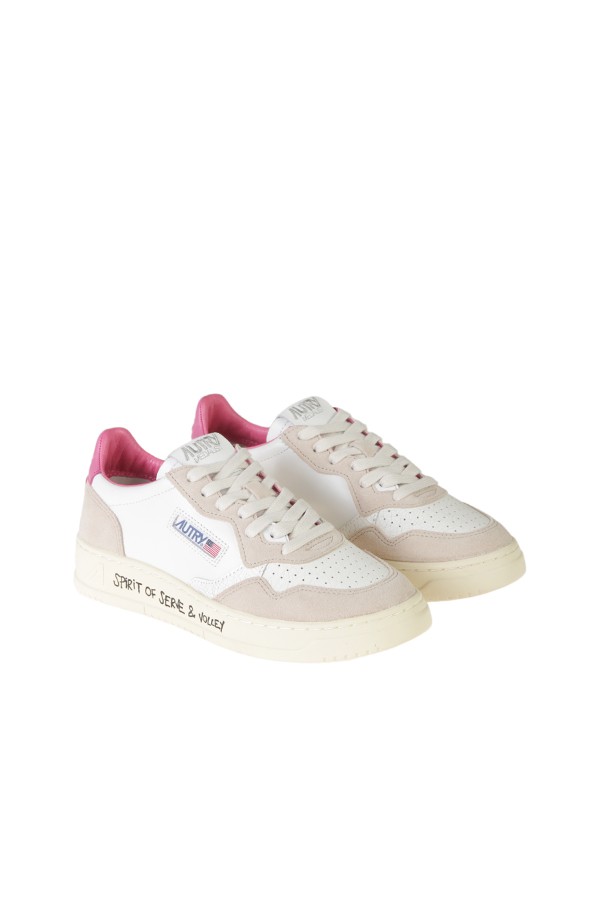 Autry Medalist Low Sneakers White Beige Pink