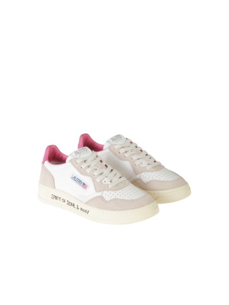 Autry Medalist Low Sneakers White Beige Pink