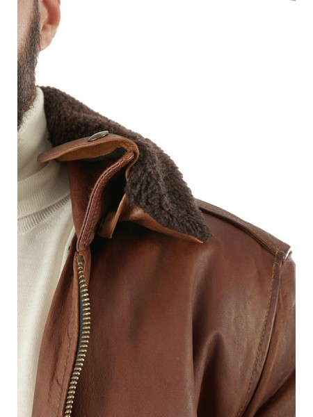 Leather Aviator VOLFAGLI Jacket