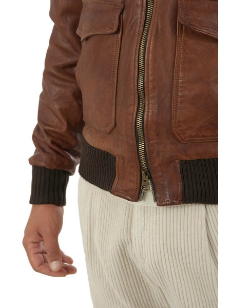 Leather Aviator VOLFAGLI Jacket