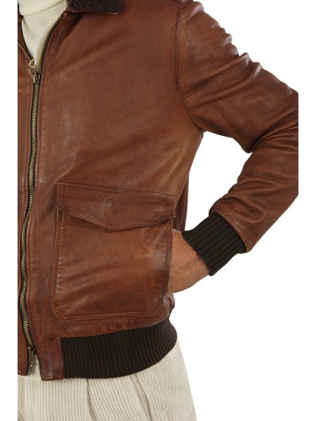 Leather Aviator VOLFAGLI Jacket