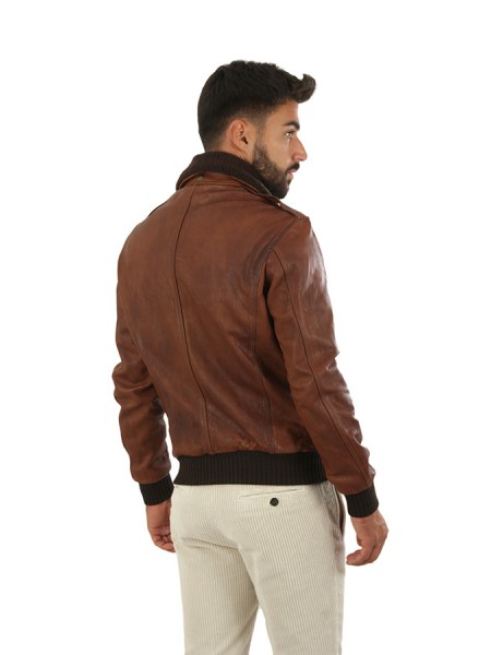 Leather Aviator VOLFAGLI Jacket