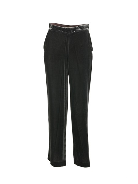 Fluid Velvet MALIPARMI Trousers Grey