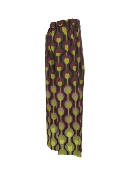 Temple Degradè Cady Trousers Green Black Bordeaux