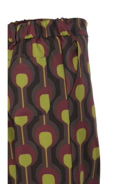 Temple Degradè Cady Trousers Green Black Bordeaux