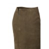 Midi KILTIE skirt in military green suede