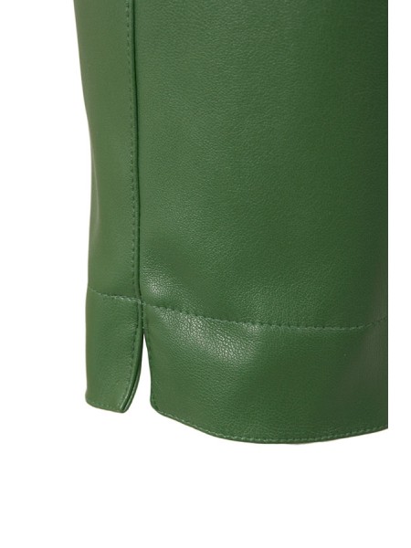 Hanita Basic trousers in green eco-leather