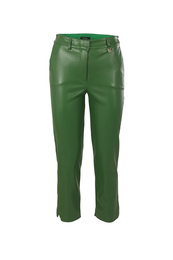 Hanita Basic trousers in green eco-leather