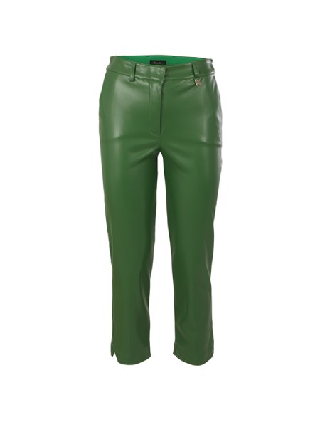 Hanita Basic trousers in green eco-leather