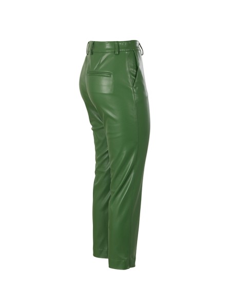 Hanita Basic trousers in green eco-leather