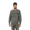 Maglia Sun68 Lettering On Chest Grigio Medio