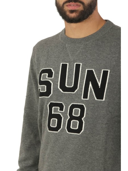 Medium Grey SUN68 Lettering On Chest Shirt