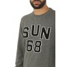 Maglia Sun68 Lettering On Chest Grigio Medio