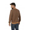 Elbow & Pocket Crew Neck SUN68 Sweater Jacquard Camel