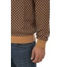 Elbow & Pocket Crew Neck SUN68 Sweater Jacquard Camel