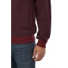 Elbow & Pocket Burgundy Jacquard SUN68 Crew Neck Sweater