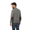 Maglia Sun68 Girocollo Elbow & Pocket Jacquard Grigio Medio