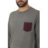 Elbow & Pocket Jacquard Crew Neck SUN68 Sweater Medium Grey