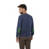 Sun68 Elbow Blue Crew Neck Sweater