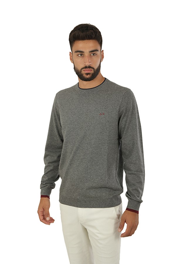 Medium Grey Double Crewneck SUN68 Sweater