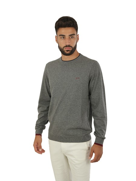 Medium Grey Double Crewneck SUN68 Sweater