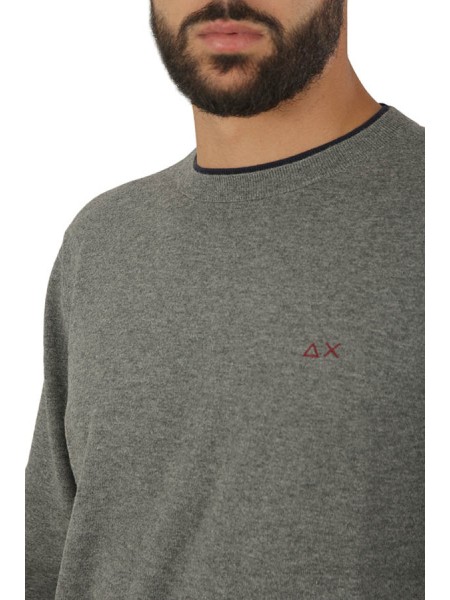 Medium Grey Double Crewneck SUN68 Sweater