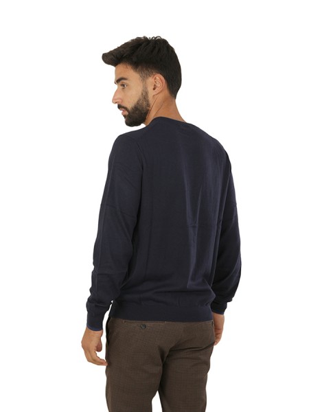 Double Navy Blue Crewneck SUN68 Sweater