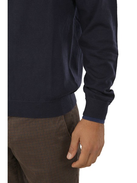 Double Navy Blue Crewneck SUN68 Sweater