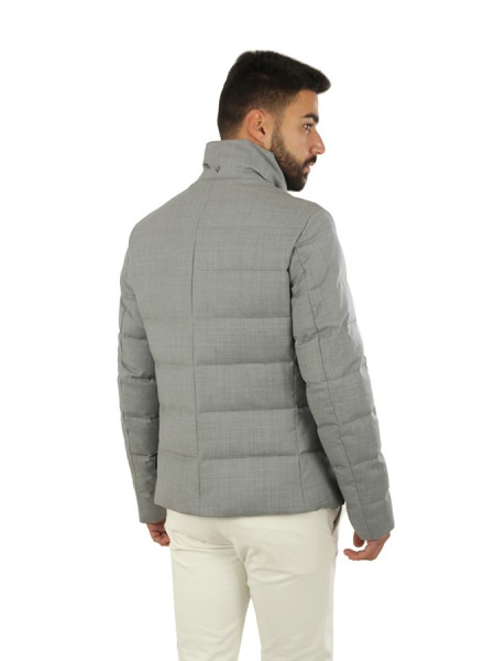 Grey Double-Breasted MONTECORE Down Jacket