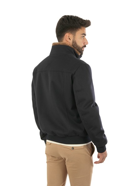 Blue Cashmere CANALI Bomber Jacket