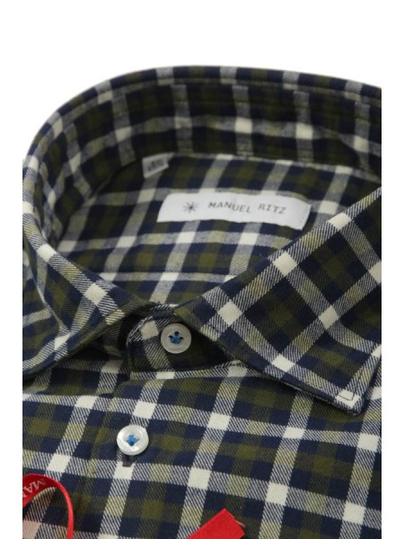 Mnuel Ritz Blue Check Shirt