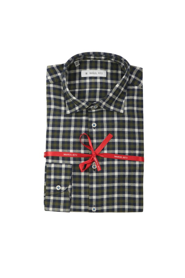 Mnuel Ritz Blue Check Shirt