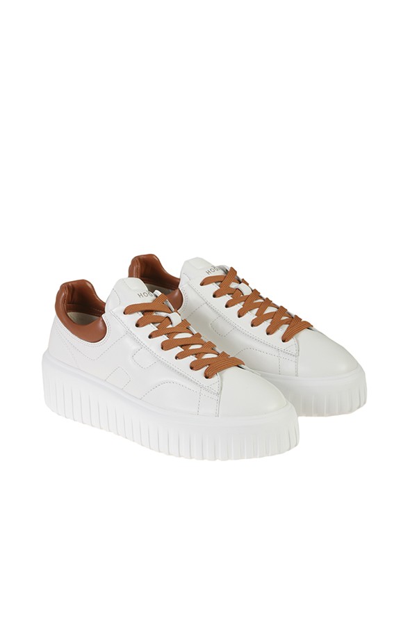 Hogan H-Stripes Sneakers White Tan