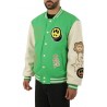 College bomber clothing with pachwok 46% polyester 46% acrylic 8% wool