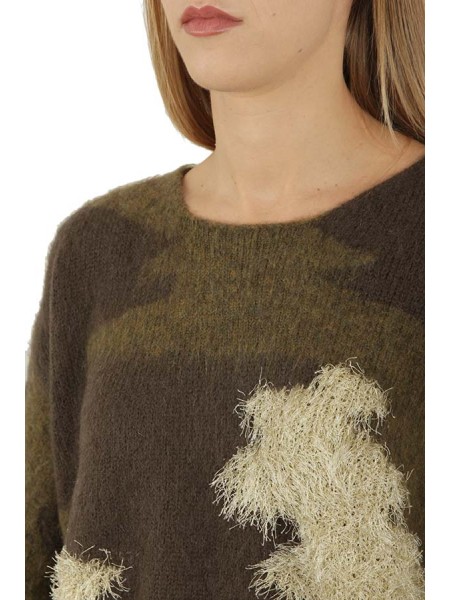 Clothing laetitia crewneck with camouflage pattern 65%vi 24%me 11%pa