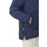 Clothing down paddingzip closure, flap pockets, side slits with zip, internal mobile phone pocket, suspenders