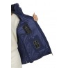 Clothing down paddingzip closure, flap pockets, side slits with zip, internal mobile phone pocket, suspenders