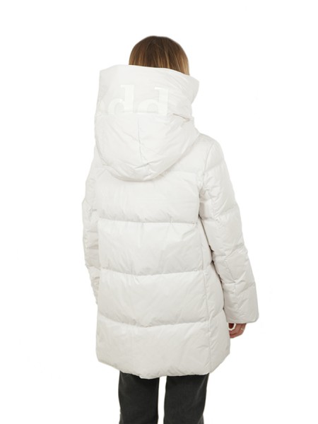 Clothing hooded down jacket hood edge printed with logo that can be hidden side pockets betelles with log