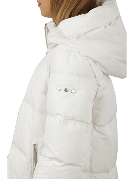 Clothing hooded down jacket hood edge printed with logo that can be hidden side pockets betelles with log