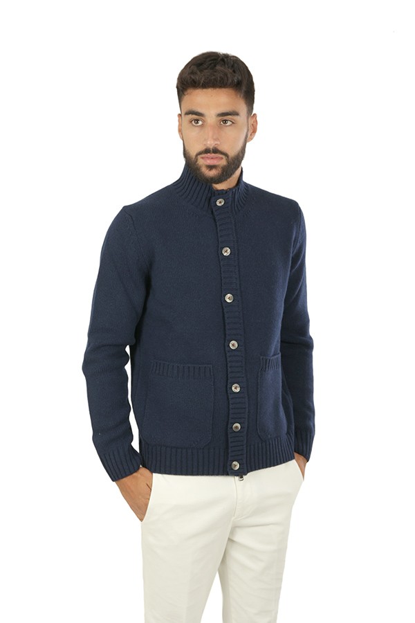 Shaved mandarin clothing with zip and buttons 100% merino wool