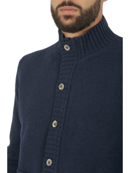 Shaved mandarin clothing with zip and buttons 100% merino wool