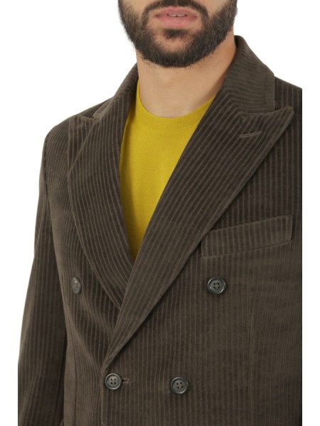 Double-breasted corduroy clothing 80%co 20%polyester