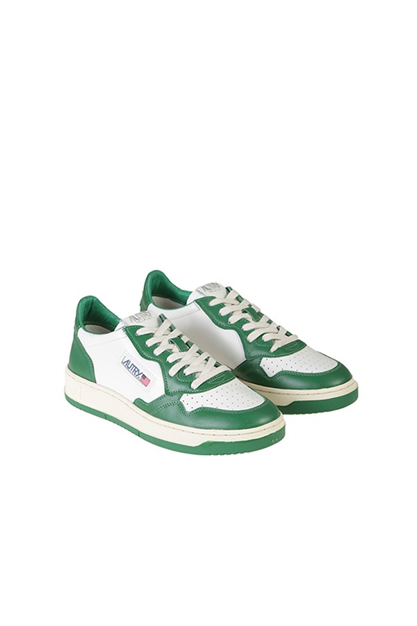 Autry Medalist Low Two-Tone White/Green Sneakers